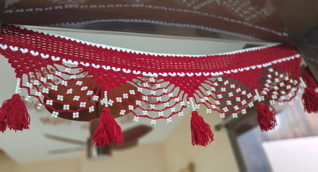 Scarlet Pearl Crochet Door Valance (Toran)